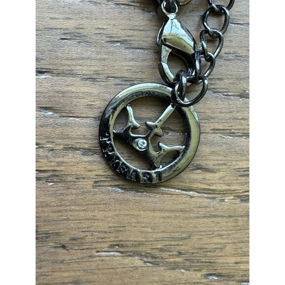 Crown Trifari Multi Chain Silver Tone Black Clear Bead Crystal Necklace - Picture 4 of 5